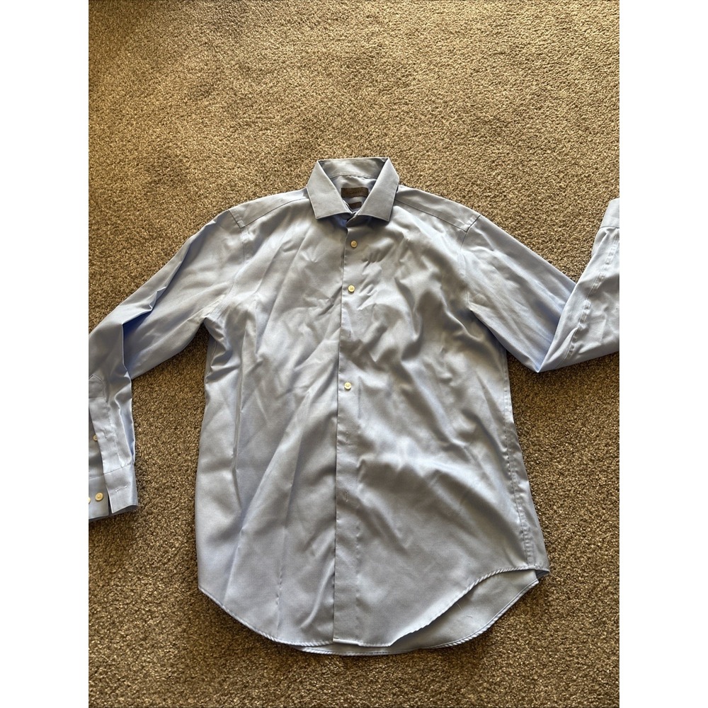 Mens Blue Calvin Klein Slim Fit Long Sleeve Button Up Shirt‎ Size 16